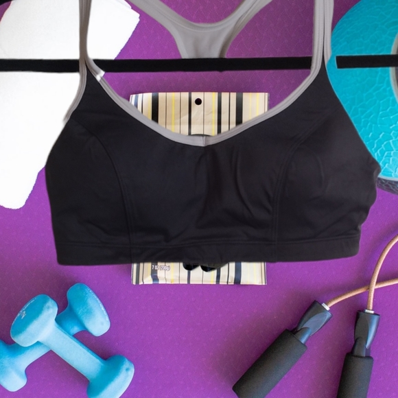 Champion Double Dry Gray and White Spots Bra - Picture 1 of 5